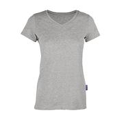 HRM Damen T-Shirt Luxus V-Ausschnitt Grau 3XL