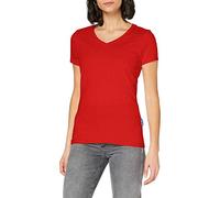 HRM Damen F Luxury V-Neck Tee, rot, 3XL