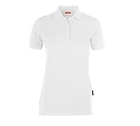 HRM Damen Heavy Performance Polo, weiß, Gr. S I Premium Polo-Shirt Damen I Basic Polohemd bis 60°C waschbar I Hochwertige & nachhaltige Damen-Oberteile I Workwear