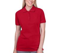 HRM Damen Heavy Stretch Polo - Premium Polo-Shirt aus 95% Baumwolle & 5% Elasthan - Basic Polohemd bis 40°C Waschbar - Hochwertige & Nachhaltige Oberteile - Workwear - Rot, Gr. S