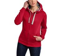 HRM Damen Kapuzenjacke HRM801 – Premium Hoodie mit Reißverschluss & Kontrastfutter, rot, Gr. 4XL
