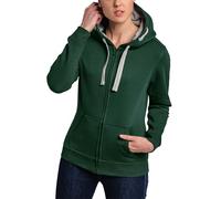 HRM Damen Hooded Jacket I Premium Kapuzenjacke Damen mit Kontrast-Innenfutter I Basic Hoodie mit Reißverschluss I Zip Hoodie I Hochwertige & nachhaltige Damen-Oberteile