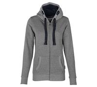 HRM Damen Jas F hoodie, Grau-meliert, 3XL EU