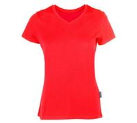 HRM Damen Ladies Luxury V-Neck T-Shirt Rot S