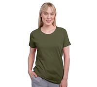 HRM Damen Premium-T-Shirt Luxury Roundneck - 100% Bio-Baumwolle, bis 60°C waschbar - Olive S