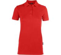 HRM Damen Polo-Shirt Luxury Stretch, 95% Baumwolle, 5% Elasthan, Rot, Gr. L