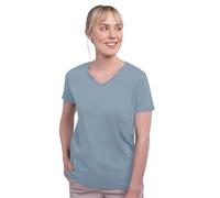 HRM Damen Luxury V-Neck Tee, blau, Gr. 5XL I Premium T-Shirt Damen V-Ausschnitt aus 100% Bio-Baumwolle I Basic Shirt Damen bis 60°C waschbar I Hochwertige & nachhaltige Damen-Oberteile