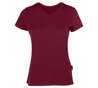 HRM Damen F Luxury V-Neck Tee, Bordeaux, XL