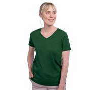 HRM Damen T-Shirt Luxury V-Neck Tee Bottle-Green L