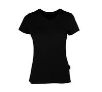 HRM T-Shirt Damen Luxury V-Neck – 100% Bio-Baumwolle, V-Ausschnitt – Schwarz S
