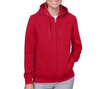 HRM Damen 807 Premium Hooded Jacket I Fair Trade Frauen Kapuzenjacke, 320 g/m² I Aus 70% Baumwolle & 30% recyceltem Polyester, red, XS