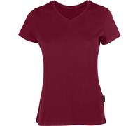 HRM Damen Luxury V-Neck Tee, bordeaux, Gr. L I Premium T-Shirt Damen V-Ausschnitt aus 100% Bio-Baumwolle I Basic Shirt Damen bis 60°C waschbar I Hochwertige & nachhaltige Damen-Oberteile
