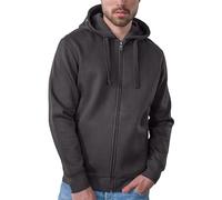 HRM Herren 707 Premium Hooded Jacket I Fair Trade Kapuzenjacke, 320 g/m² I Aus 70% Baumwolle & 30% recyceltem Polyester, Darkgrey, XXL