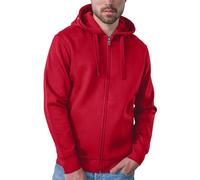 HRM Herren Kapuzenjacke 707 Premium – Fair Trade, 320 g/m², 70% Baumw./30% recyc. Polyester – Rot M