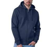HRM Herren 707 Premium Hooded Jacket I Fair Trade Kapuzenjacke, 320 g/m² I Aus 70% Baumwolle & 30% recyceltem Polyester, Navy, 3XL