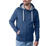 HRM Herren Hooded Jacket, denim, Gr. 2XL I Premium Kapuzenjacke Herren mit Kontrast-Innenfutter I Basic Hoodie mit Reißverschluss I Zip Hoodie I Hochwertige & nachhaltige Herren-Bekleidung