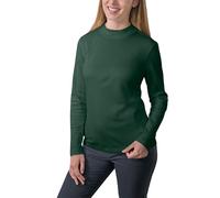 HRM Women´s Premium Highneck Longsleeve Tees Gr. XL Bottle-Green - Modisches Langarm Shirt für Damen 100% Baumwolle, Angenehmes Tragegefühl, 200 g/m² Grammatur