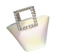 Hrtyvhin Moderne Handtasche mit Steinakzent, veränderbarer Gürtel, glatter Seidenstoff, eleganter Partner für Partyreisen, elegante Seidenhandtasche