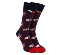 HS von Happy Socks - Herren 3er Pack Klassische Blumen-Socken - Blumen (Bordeaux) EU 39 - 45