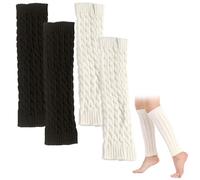 HSLPSM 2 Paar Stulpen Damen, Beinstulpen, Lange Beinwärmer Frauen, Leg Warmers, Beinstulpen Damen, Crochet Stricken Stulpen Beinwärmer Kniestrümpfe für Ballett Yoga Fitness