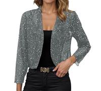 Hsternexy Bolero Mädchen 134,Glitzer Bolero Damen Festlich Cardigan Elegant Festliche Oberteile Party Jacke Pailletten Bolerojacke Leicht Schulterjacke Trachten Strickjacke Langarm Shrug Outfit