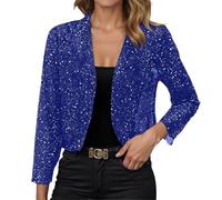 Hsternexy Bolero Schwarz Mädchen,Glitzer Bolero Damen Festlich Cardigan Elegant Festliche Oberteile Party Jacke Pailletten Bolerojacke Leicht Schulterjacke Trachten Strickjacke Langarm Shrug Outfit