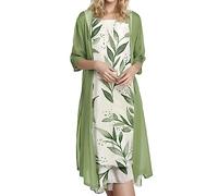 Hsternexy Chiffonkleid Set Damen: Festlich Abendkleid+Chiffon Strickjacke, Elegant Lang Sommer Brautkleider Zweiteiliges Schicke Knielang Sommerkleider Anzug Große Größen Cocktailkleid Strandkleid