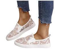 Hsternexy Flache Schuhe Für Damen,Trachtenschuhe Damen Flach Dirndl Trachten Schuhe Freizeitschuhe Mesh Spitzen Atmungsaktive Elegante Brautschuhe Turnschuhe Leichte Stoffschuhe Sommer Braut Sneaker