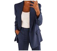 Hsternexy Hosenanzug Damen Zweiteilig Business Modern Hosenanzug Blazer Elegant Große Größen 2 Teiler Anzug Hosenanzüge Blau Lang Schwarz Anzughose Kostüme