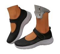 Hsternexy Marlene Schuh,Marlene Schuhe Damen Sommer Orthopädische - Sommerschuhe Elegant Und Bequem Walkingschuhe Lässig Mesh Turnschuhe Laufschuhe Slip on Outdoor Sneakers Sportschuhe Schwarz,43
