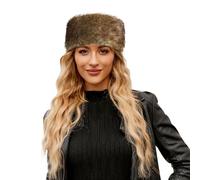 Hsternexy Mütze Weiß, Fellmütze Damen - Flauschige Russian Hat Russenmütze Weich Kunstpelz Pelzmütze Plüschhut Russische Trapper Plüsch Mütze Warm Fellhut Winter Fell Kosakenmütze Trappermützen