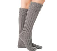 Hsternexy Oktoberfest Socken Damen Lange 39-46 Trachtensocken Beige Klassik Bayrische Tracht Stricksocken Dirndlkleid Socken Trachtenstrümpfe Oktoberfest Accessoires