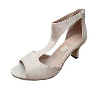 Hsternexy Sandaletten Damen mit Absatz Sommer Bequem Elegant Sandalen hohe Schuhe Schwarz Fischmaul Sandaletten Römersandalen Klassische Gefrostete Absatzschuhe Sommerschuhe Hochzeitsschuhe