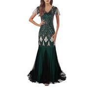 Hsternexy Silvester Kleid Damen Sexy Glitzer Glitzerkleid Festlich Ärmellos Outfit Partykleid Party Hochzeit Cocktailkleid Elegant Pailettenkleider Knielang Abendkleid Paillettenkleid