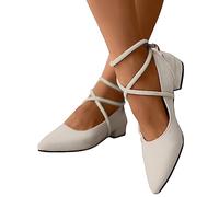 Hsternexy Slingpumps Damen, Dirndl Schuhe Damen Trachten Pumps - Trachtenschuhe mit Absatz Chunky Tanzschuhe Brautschuhe Blockabsatz Ballerinas Elegant Schuhe Zum Dirndl Absatzschuhe Spangenpumps