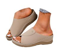 Hsternexy Vivastep Sandalen Damen Sommer- Ergonomische & Rutschfeste Orthopädische Schuhe Zur Schmerzlinderung, Pantoffeln mit Offener Zehenpartie Leicht Bequem Keilsandalen Sommerschuhe