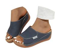 Hsternexy Vivastep Sandalen Damen Sommer- Ergonomische & Rutschfeste Orthopädische Schuhe Zur Schmerzlinderung, Pantoffeln mit Offener Zehenpartie Leicht Bequem Keilsandalen Sommerschuhe