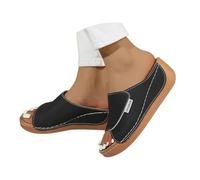 Hsternexy Vivastep Sandalen Damen Sommer- Ergonomische & Rutschfeste Orthopädische Schuhe Zur Schmerzlinderung, Pantoffeln mit Offener Zehenpartie Leicht Bequem Keilsandalen Sommerschuhe