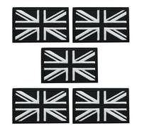 Hsthe Sea 5 Stück 3D PVC Rubber UK Großbritannien Flaggen Patch, Schweres Robust Material,Hakenrückseite ohne Schlaufe, Taktische Britisch Emblem Patch für Kleidung Taschen Rucksack Uniform Weste