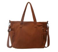 HSTWODE 1 Stück Cord Tasche Damen Shopper Tasche Damen Umhängetasche Schultertasche Crossbody Bag mit Verstellbarem Schultergurt Groß für Arbeit Schule Gym Pendeln Einkaufen Reisen (Braun)