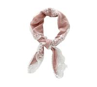 HSTWODE 1 Stück Damen Halstuch, Frühlings Sommer, Spitzenrand & Baumwoll-Leinen-Mix, Dreieckstuch zum Nackenschutz & Dekoration, Leichtes Vielseitiges Tuch (Rosa)