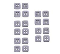 HSTWODE 11 mm Bunte Quadratische Harzknöpfe, 20 Stück, Ersatzknöpfe Für Damenblusen, Cardigans Und Oberteile (Grau)