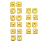 HSTWODE 11 mm Bunte Quadratische Harzknöpfe, 20 Stück, Ersatzknöpfe Für Damenblusen, Cardigans Und Oberteile (Gelb)