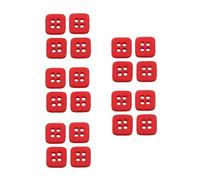 HSTWODE 11 mm Bunte Quadratische Harzknöpfe, 20 Stück, Ersatzknöpfe Für Damenblusen, Cardigans Und Oberteile (Rot)