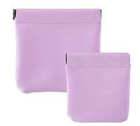 HSTWODE 1Stücke Tragbar Kleingeld Aufbewahrung, HSTWODE Schlüsseltasche Klein, 8 Farben verfügbar Portemonnaie Damen，8.5cm×8cm/12cm×11.5cm Farben Münzbeutel (Hellviolett, S und L)