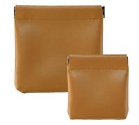 HSTWODE 1Stücke Tragbar Kleingeld Aufbewahrung, Schlüsseltasche Klein, 8 Farben verfügbar Portemonnaie Damen，8.5cm×8cm/12cm×11.5cm Farben Münzbeutel (Gelblich braun, S und L)