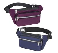 HSTWODE 2 Stück Bauchtasche Gürteltasche Hüfttasche Gürtel Unisex Modern Umhängetaschen Handytasche für Outdoor Reise Wandern Hundetraining Damen und Herren (1 lila + 1 dunkelblaue)