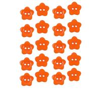 HSTWODE 20 Stück bunte Blumenknöpfe 11 mm, Süße Knöpfe für Pullover, Mantel & Pyjama, Nähzubehör (Orange)