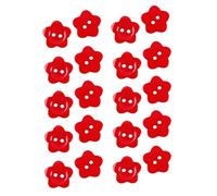 HSTWODE 20 Stück bunte Blumenknöpfe 11 mm, Süße Knöpfe für Pullover, Mantel & Pyjama, Nähzubehör (Rot)