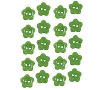 HSTWODE 20 Stück bunte Blumenknöpfe 11 mm, Süße Knöpfe für Pullover, Mantel & Pyjama, Nähzubehör (Grün)